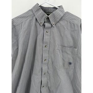 Ariat Pro Series Mens Long Sleeve Grey Green Plaid Button Up Shirt XL